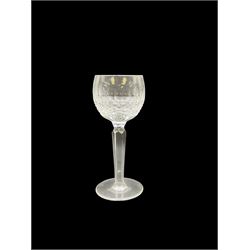 Set of ten Waterford Colleen pattern cut crystal hock glasses, four in presentation boxes, H18.7cm