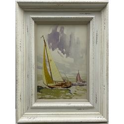 William Selby (Northern British 1933-): Yacht at Sea, watercolour signed 34cm x 22cm