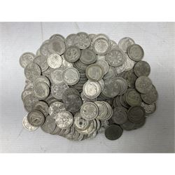 Approximately 1610 grams of Great British pre-1947 silver coins including florins etc