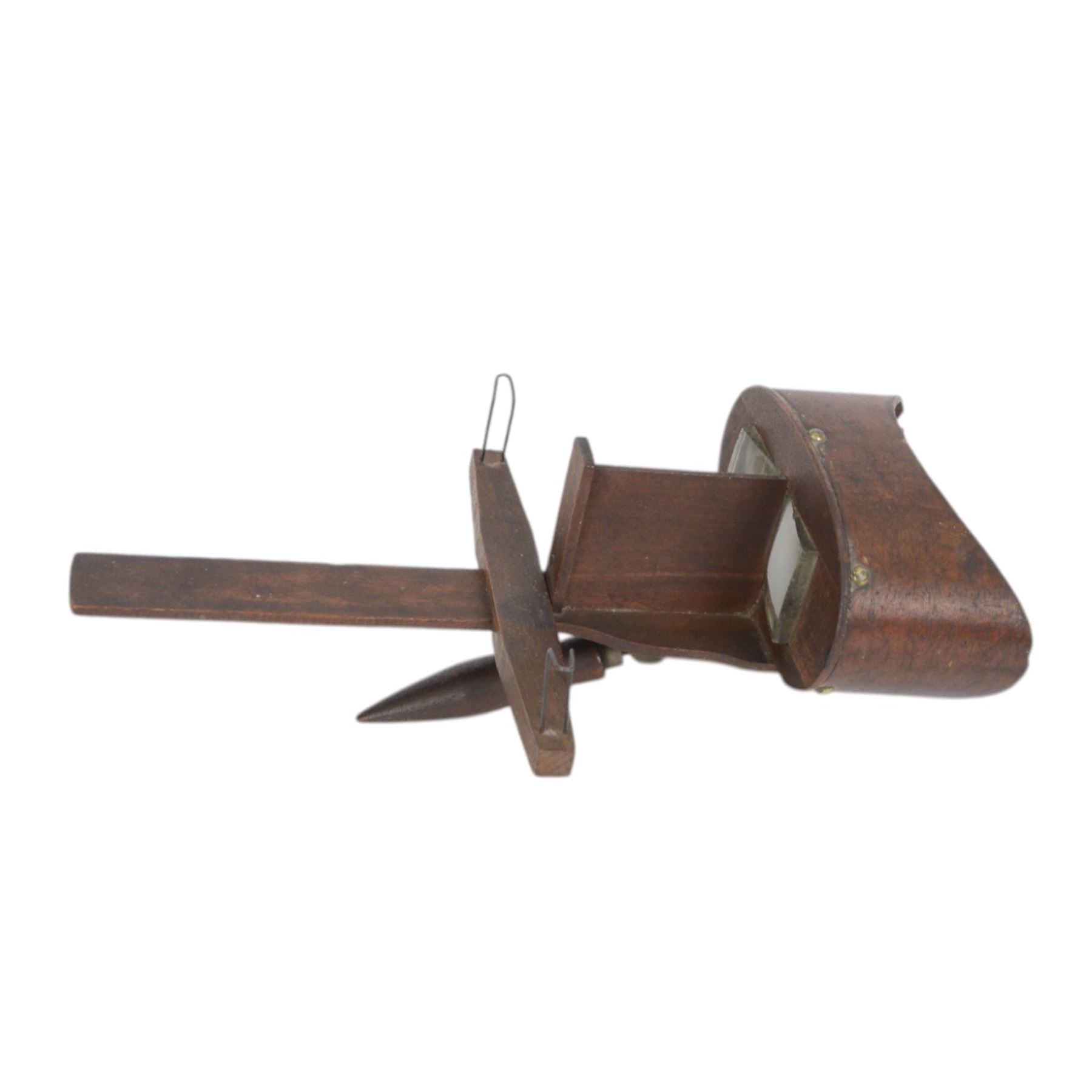 Wooden stereoscope and a collection of stereoscope cards, including views of English and World scenery