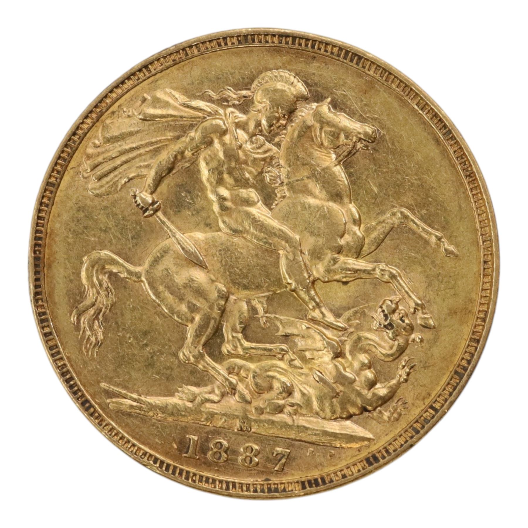 Queen Victoria 1887 gold full sovereign coin