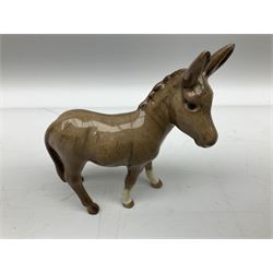 Beswick donkey family to include no.1364b, no.2267a, another donkey and donkey foal (4)
