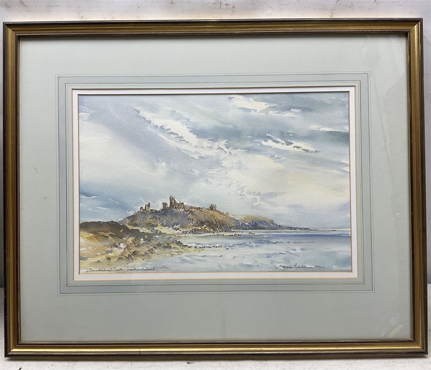Norman Robertshaw (British 20th Century): 'Dunstanburgh Castle - Northumberland' and 'Windsor Castle', three watercolours signed and dated '01 '99 and '91, variously titled, max 25cm x 38cm (3)