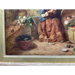 Alfred Provis (British 1818-1890): Peeling Turnips, oil on panel signed and dated 1879, 26cm x 35cm 