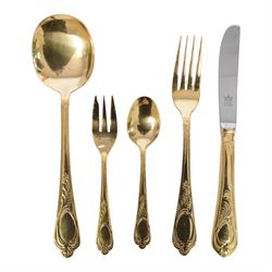 Bestecke Solingen gold plated canteen of cutlery for twelve persons, in briefcase holder