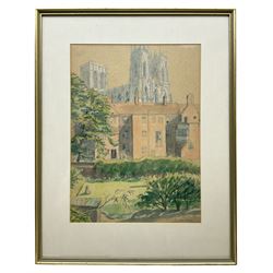 Edgar Holloway (British 1914-2008): 'York' Minster, watercolour signed and titled 38cm x 28cm 
Provenance: purchased by the vendor from Chichester House Gallery, Sussex, October 1977