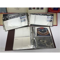 Great British and World stamps, including Queen Elizabeth II issues, first day covers, miniature sheets, Egypt, Finland, France, Greece, Honduras, Hungary, India, Italy, Poland etc, housed in various albums, folders and loose, in one box