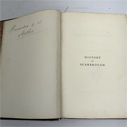  Brogden Baker Joseph : History of Scarborough from the Earliest Date 1882. Limited large paper edition No.24/100, black/white illustrations with fold out, inscribed 'Presented by the Author' 1vol  