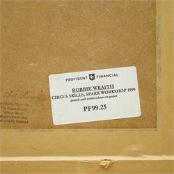 Robert 'Robbie' Wraith (British 1952-): 'The Spark Workshop 1999', set four pencil crayon and watercolour sketches signed and dated 1999 max 19cm x 29cm (4)