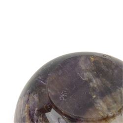 Derbyshire Blue John circular bowl, D6cm