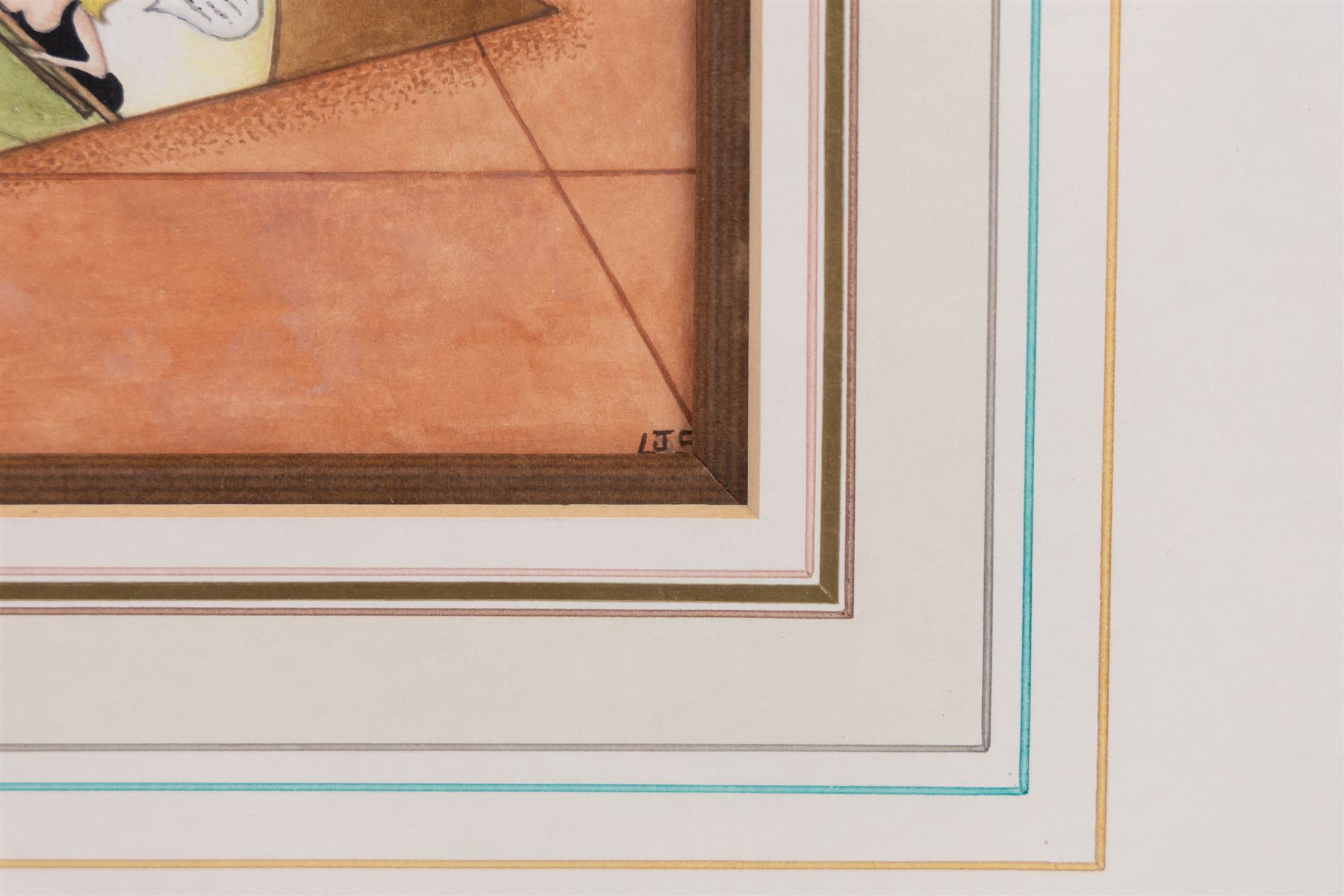 Linda Jane Smith (British 1962-): Fish and Chips for Supper!, gouache signed with initials, Halcyon Gallery label verso 29.5cm x 24cm 