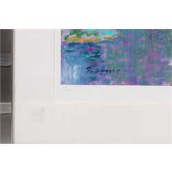 Rolf Harris (Australian 1930-): 'Sunrise - Taj Mahal' 'Rolf on Art - Monet' and 'Rolf on Art - Van Gogh', set of three limited edition giclee prints signed and numbered respectively, largest Sunflowers 66cm x 49cm (3)