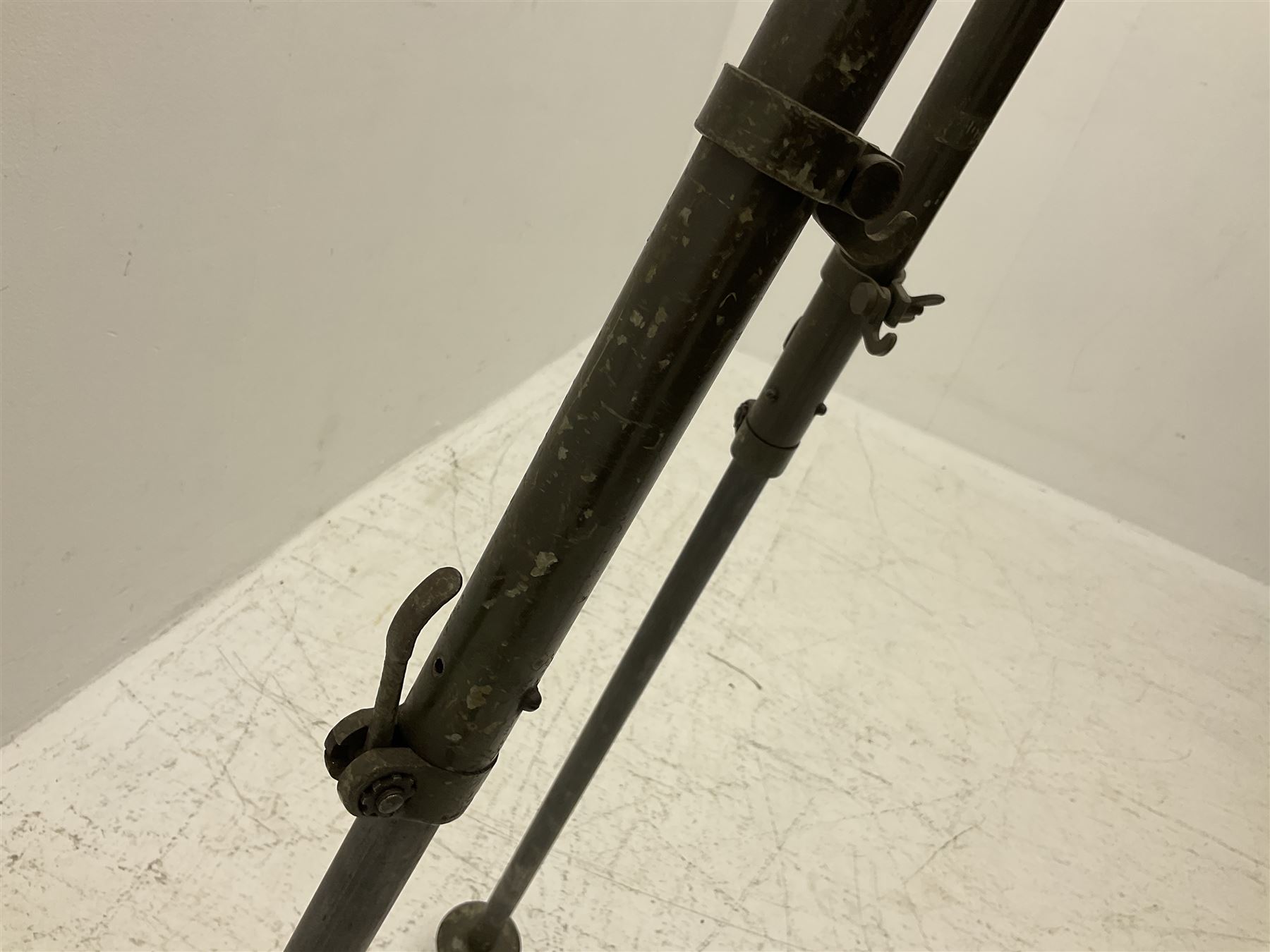 German machine gun stand of adjustable tripod form, marked 'NHW 7/63 12 -135 - 6089'