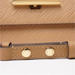 Louis Vuitton - ‘Twist’ MM Bag, the model introduced for the Cruise 2015 collection under Nicolas Ghesquière, in structured beige Epi cow hide leather with black sides, with gold-tone signature LV monogram twist-lock fastening and chain carrying handle, with detachable flat leather shoulder or crossbody strap, unused with original box and dust bag