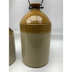 Early 20th century stoneware advertising flagon, marked to front 'Pickup Bros Botanical Brewers', together with a larger stoneware flagon