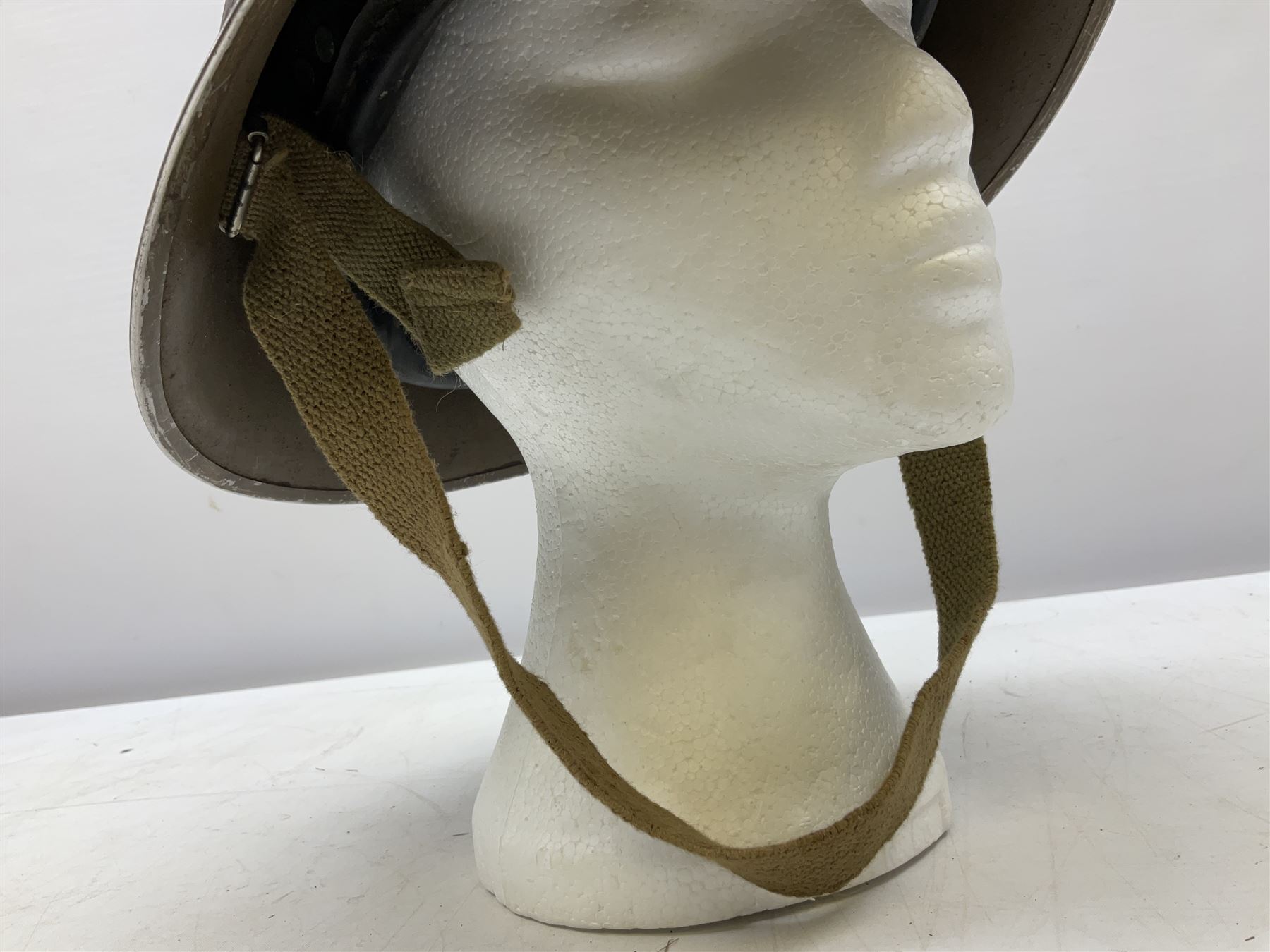 WW2 British Mk III steel combat helmet with textured finish and original liner