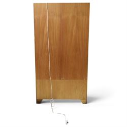 Nathan - 'Squares' open bookcase, with three shelves above an open recess, with twin square panelled doors, on a plinth base
