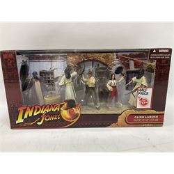 Indiana Jones - Hasbro Raiders of the Lost Ark 'Cairo Ambush' Set; boxed; and eight carded action figures comprising Indiana Jones, German Soldiers, Young Indy, Ugha Warrior, Russian Soldier, Colonel Vogel, Dr. Henry Jones and Cemetery Warrior; all in unopened blister packs (9)