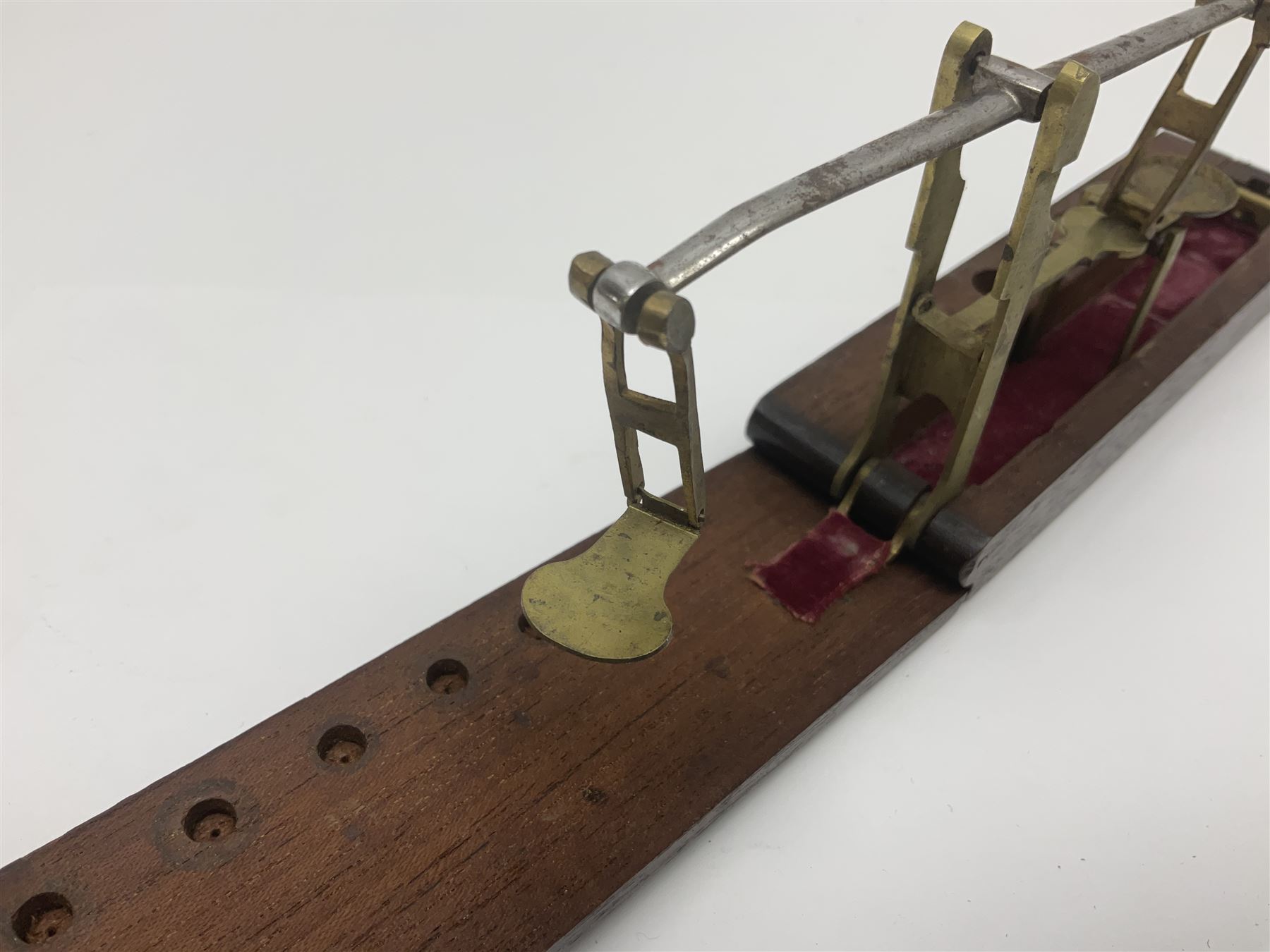 Brass sovereign scales and a part set of Georgian folding sovereign scales (one weight missing)