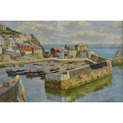  Harbour Scene, oil on board signed by Walter Lambert Bell (British 1904-1983) 27cm x 39cm    