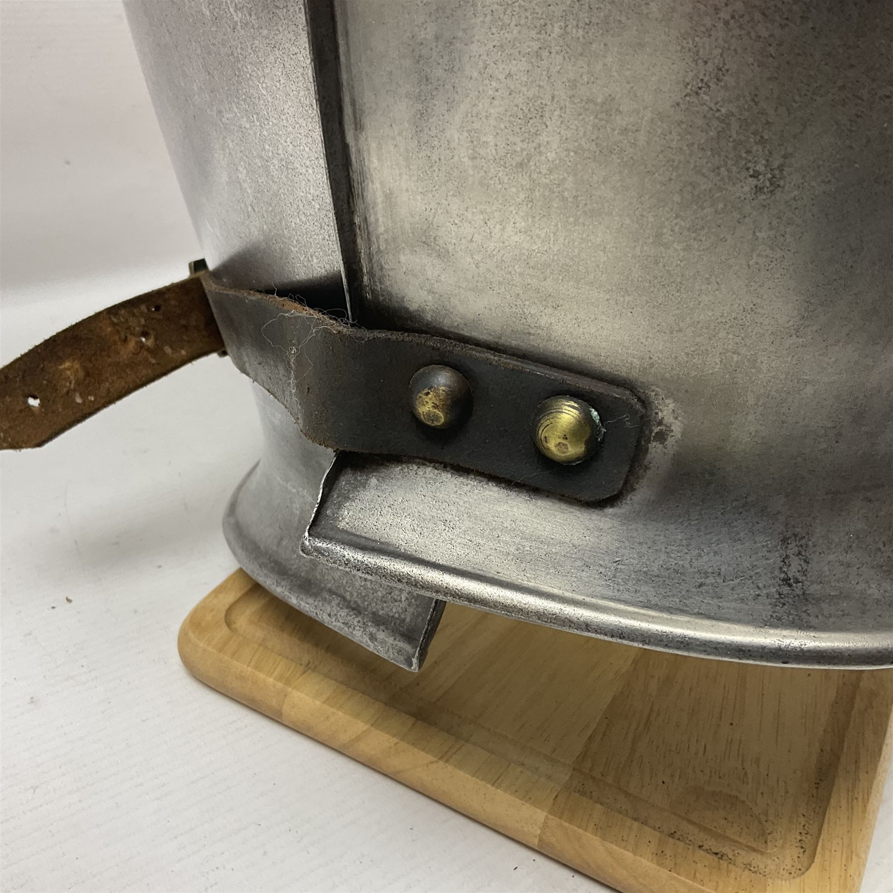 French 2nd Empire Cuirassiers breastplate and backplate, both marked internally along the bottom flange August 1862 for the Premier Guard Lancers No.450; on modern wooden display stand