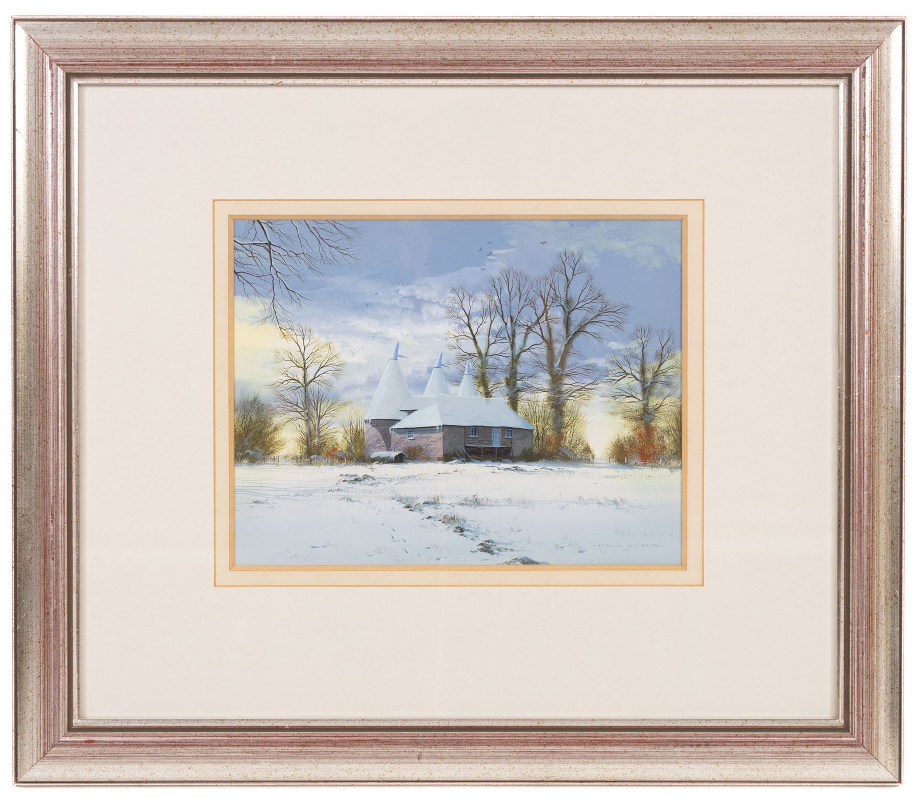 Paul Evans (British 1950-): 'Winter Light near Salehurst - East Sussex', gouache signed, titled verso 21cm x 27cm