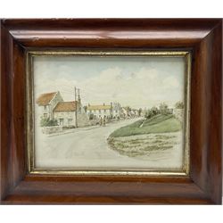 Roca (Continental 20th century): Continental Seafront Cityscape, oil on board signed; English School (20th century): 'Derwentwater', watercolour unsigned, titled on mount together with a streetview watercolour max 18cm x 23cm (3)