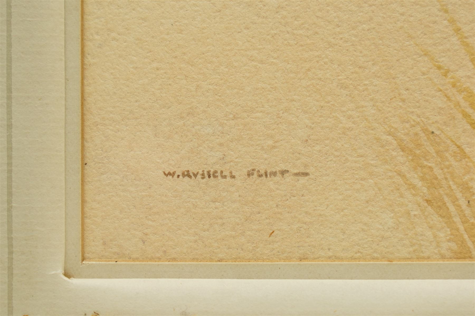 Sir William Russell Flint (Scottish 1880-1969): 'The Interrupted Reader', watercolour signed, titled and dated 1937 by the artist's hand on Fine Art Society label verso 50cm x 67cm