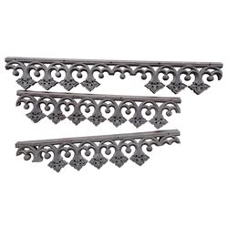 Architectural Salvage - Quantity of oak architectural feaatures including set of six carved communion rail supports, pierced and carved decorative panels, lead mounted pelmet etc
Note: Removed in the 19th century from the church in the grounds of a private Yorkshire estate 
Provenance: property of a Nobleman