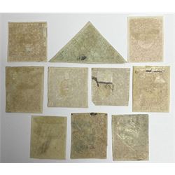 Newfoundland St Johns 1857-64 ten imperf stamps, including one shilling, all previously mounted