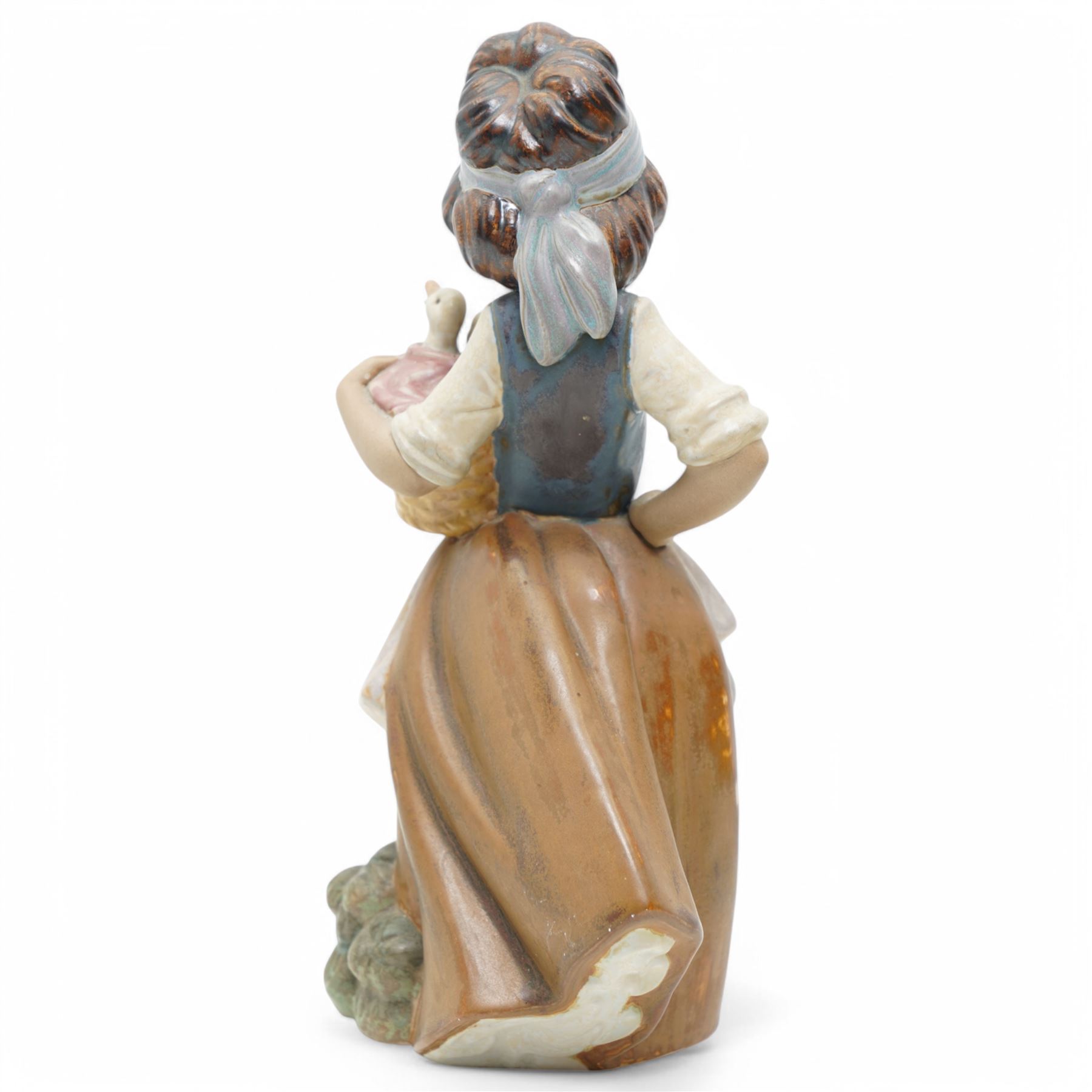 Two Lladro Gres figures, comprising Girl with Two Pails and Girl with Ducks, largest H25cm 
