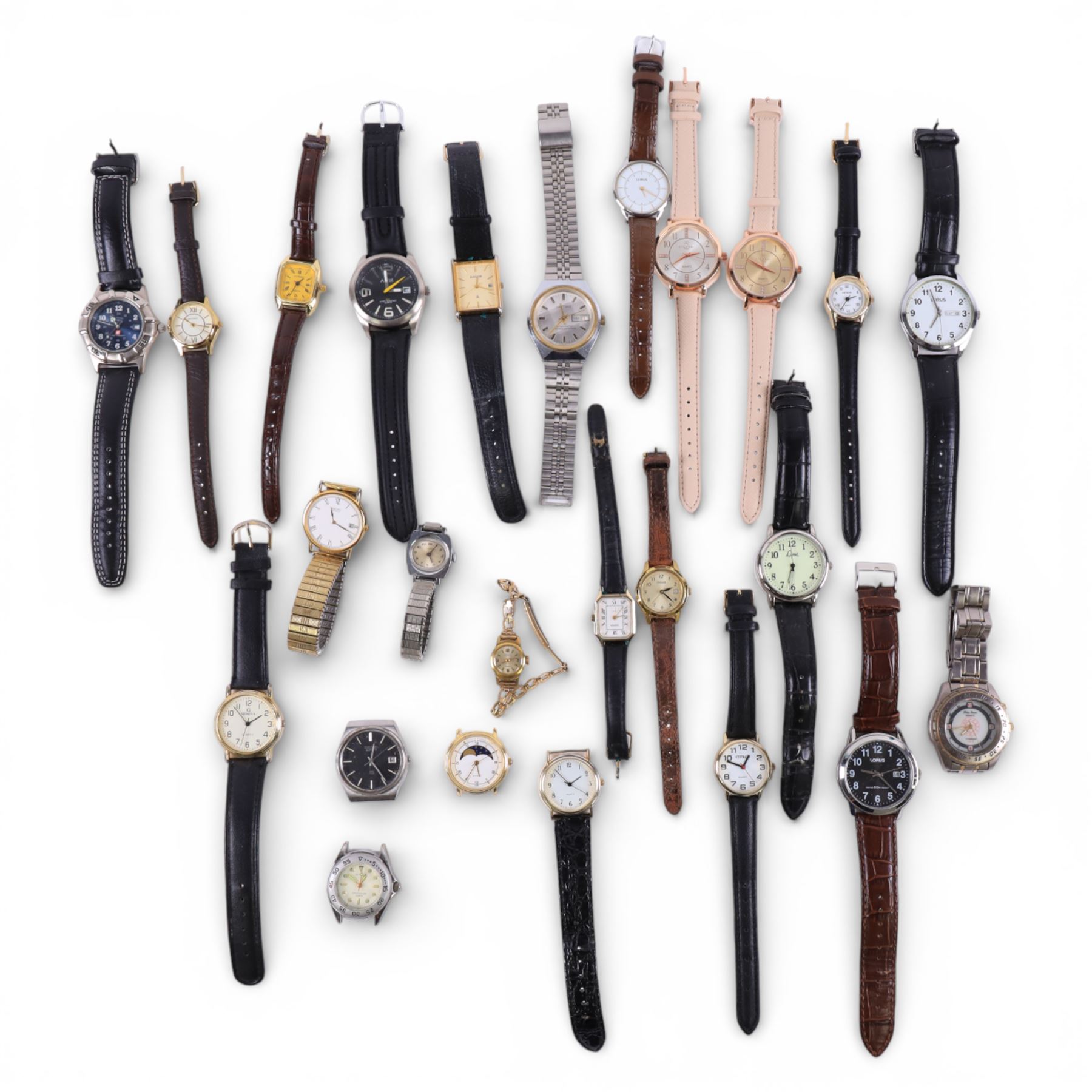 Collection of wristwatches, including Seiko, Lorus and Sekonda examples