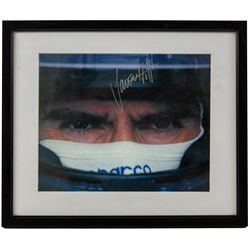 Ten signed Formula 1 photographs, comprising eight Damon Hill examples, Jenson Button and a Nigel Mansell example, nine with certificates of authenticity from Write Stuff Autographs, all framed, largest H47cm, W67cm