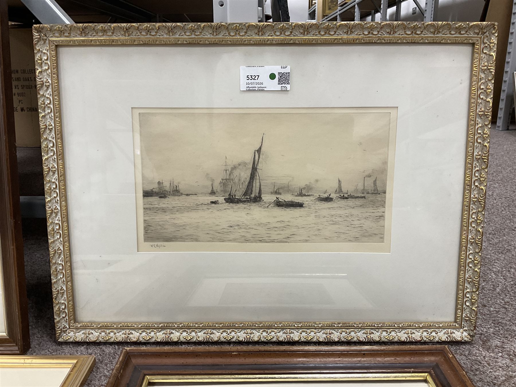 Collection of 19th/20th Century pencil drawings, mixed medias, etchings and prints, to include After Valentin Lefebre (Flemish 1637–1677): 'Landscape with Flute Playing Shepherd' and After Claude Gillot (French 1673-1722): 'Repas Distingue', variously signed titled and framed max 31cm x 43cm (9)