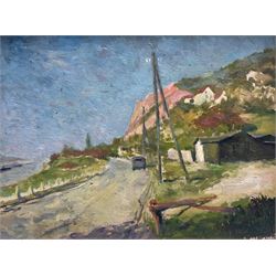 Karl Miersch (German 1894-1969): On the Coast, oil on board, inscribed and with artists studio stamp verso 36cm x 46cm 