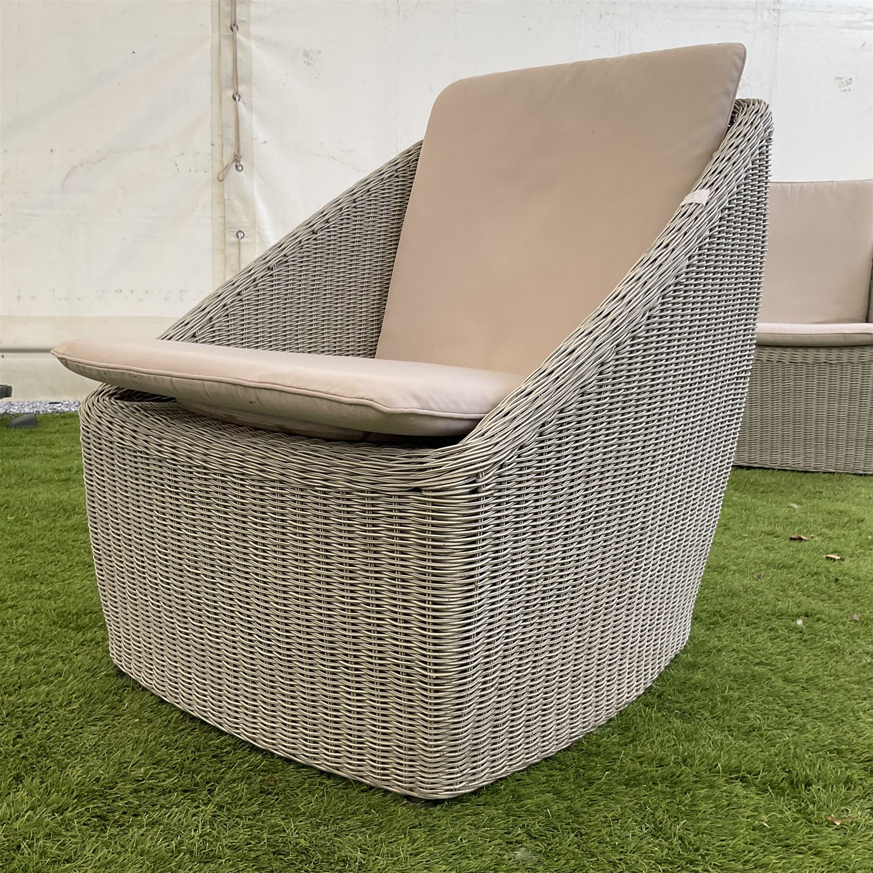 Rattan conservatory suite, comprising two chairs and coffee table - THIS LOT IS TO BE COLLECTED BY APPOINTMENT FROM DUGGLEBY STORAGE, GREAT HILL, EASTFIELD, SCARBOROUGH, YO11 3TX