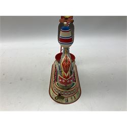 Late 20th century West German clockwork tinplate performing circus elephant ball and helter-skelter toy, after an original by Joseph Wagner, marked JW, with key, H24.5cm