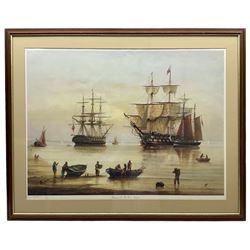 Michael James Whitehand (British 1941-): 'Shipping on the River Humber', limited edition colour print signed and numbered 191/200 together with six further unframed max 60cm x 81cm