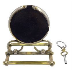 Victorian silver pair cased English lever fusee pocket watch, No. 3581, engine turned silver dial with Roman numerals and subsidiary seconds dial, case by Robert Gravenor, Chester 1888, with chrome desk stand