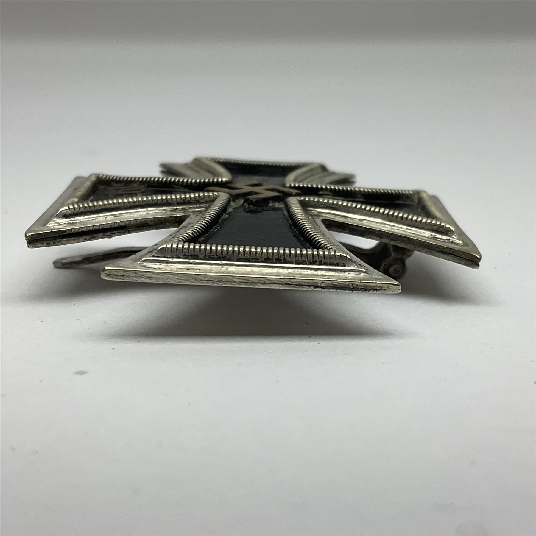 WW2 German Iron Cross first class with pin back; crudely scratched 1.2.42 verso