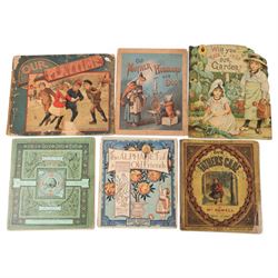 Collection of late 19th century/early 20th century picture books, titles including Mary and her Dog Tray, Struwelpeter Junior, The Home Alphabet, Noah's Ark, Squire Fox Went Out In a Hungry Plight, Old Mother Hubbard and Her Dog, Will You Walk in our Garden, The Alphabet of Old Friends etc