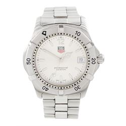 Tag Heuer gentleman's stainless steel quartz wristwatch, Ref. WK1112-0, silvered dial with...