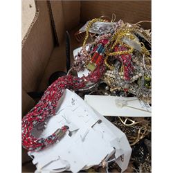 Large collection of costume jewellery, including necklaces, bracelets, rings, earrings and wristwatches