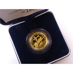  Queen Elizabeth II 1998 Guernsey gold proof twenty-five pound coin, cased with certificate  