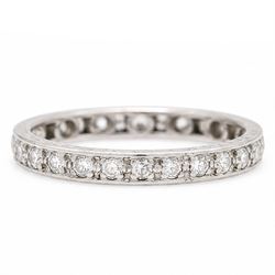 9ct white gold diamond full eternity ring, set with twenty-five single cut diamonds, total...
