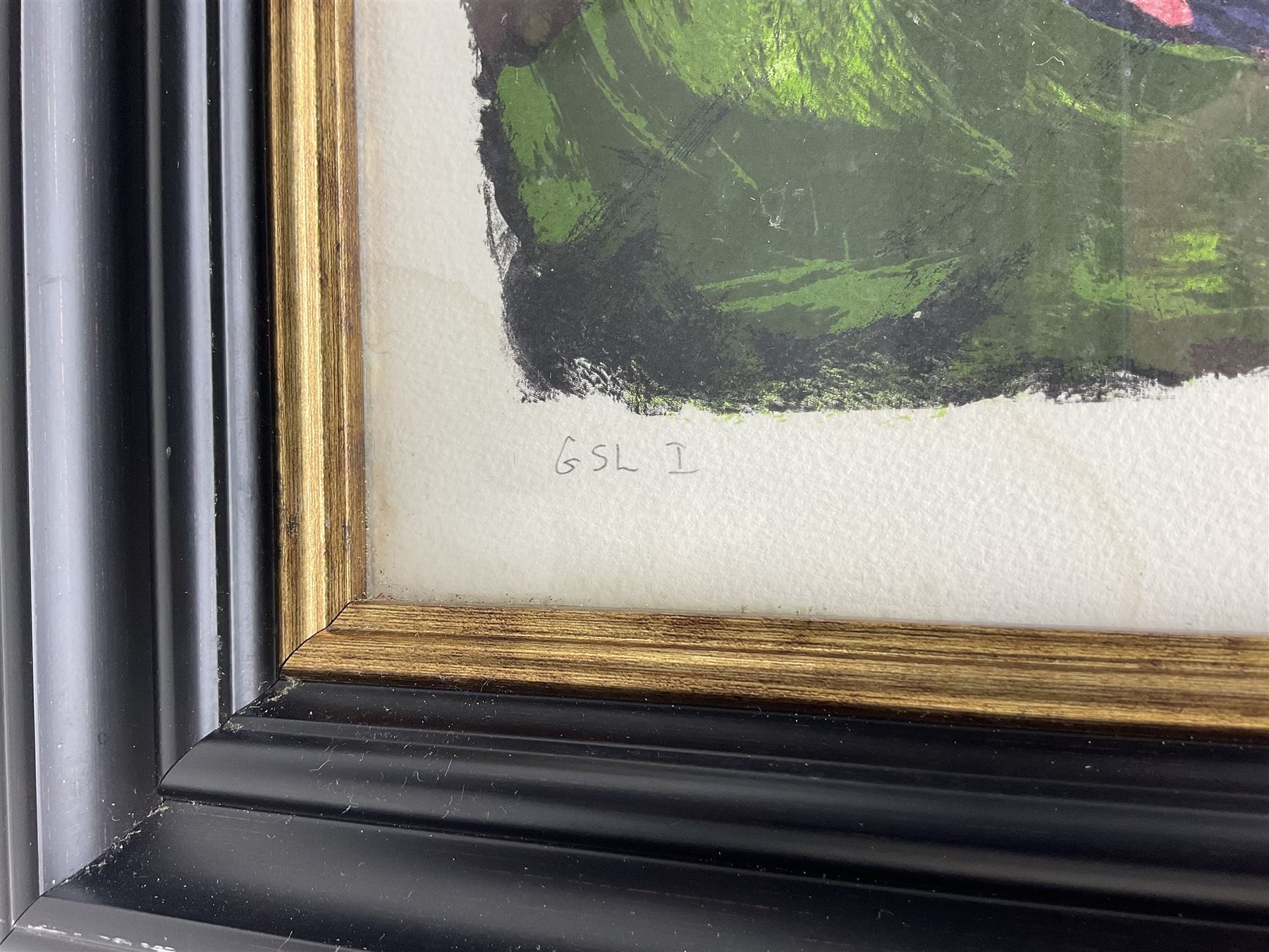 Lin Jammet (British 1958-2017): 'The Fall of Desaix', screenprint signed dated '97 and inscribed 'GSL I' (Gresham Studio Ltd) in pencil with Gamma blindstamp 115cm x 79cm 
Notes: Jammet was the son of artist Dame Elisabeth Frink (1930-1993) and French architect Michel Jammet (1921-1972). He first started printmaking during the 1970s with family friend Julian Trevelyan (1910-1988), and went on to produce prints with Curwen Chilford and Gresham Studio.