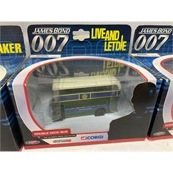 Corgi - The Ultimate Bond Collection - sixteen die-cast model vehicles from Goldfinger, Thunderball, Moonraker, Live and Let Die, A View to a Kill, For Your Eyes Only, Octopussy etc; all in window boxes (16)