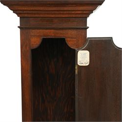  Grandmother clock, the brass dial inscribed 'Walton, Newcastle upon Tyne', with three train movement in burr walnut case on bracket feet  H170cm keys and pendulum