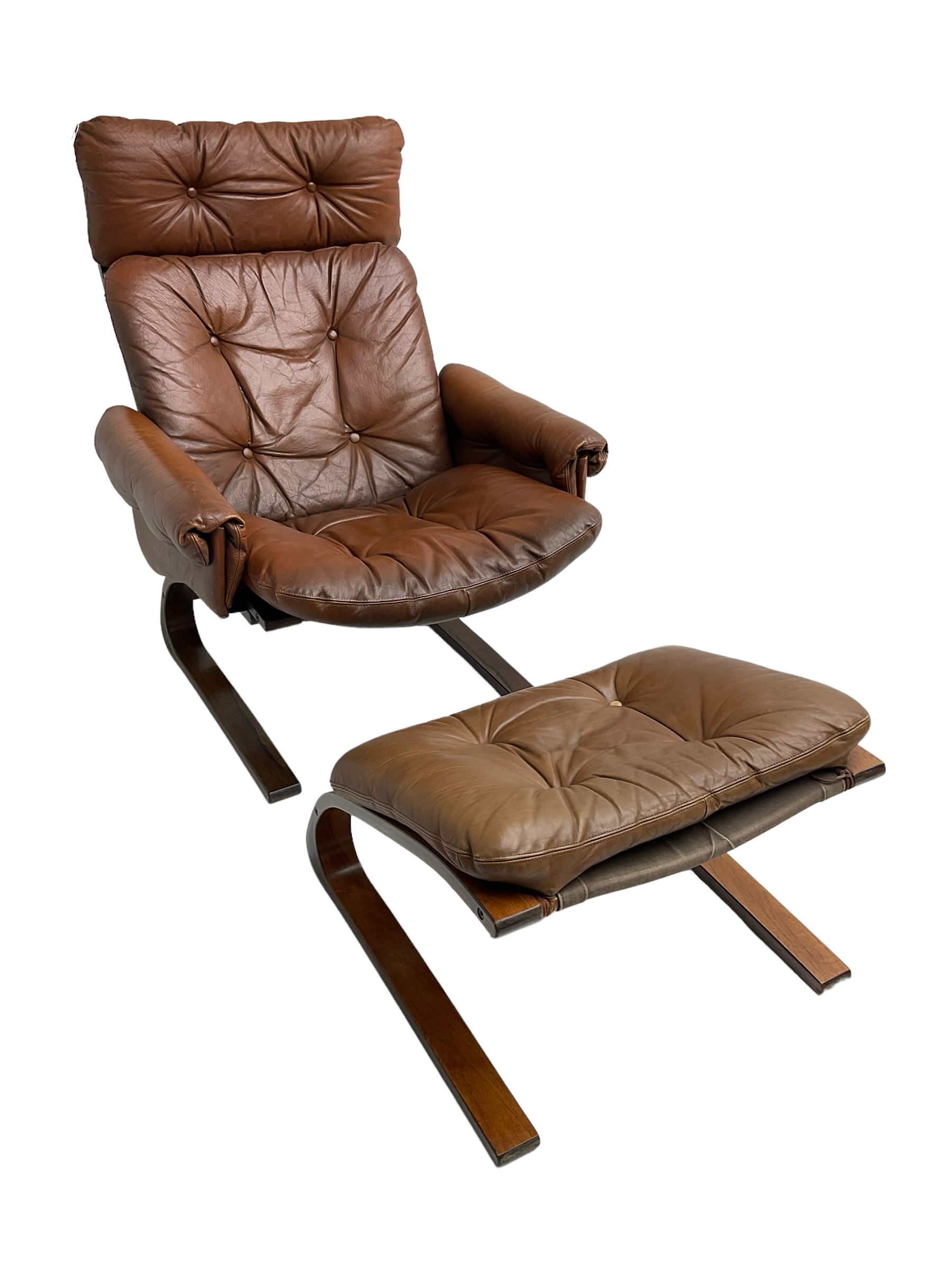 Rykken & Co. mid20th century cantilever armchair with footstool