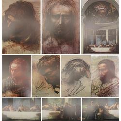 Pietro Annigoni OMRI (Italian 1910-1988): 'The Last Supper' and Preparatory Studies, set ten colour prints the first signed in pen, with original folder also signed 50cm x 35cm (10) (unframed)